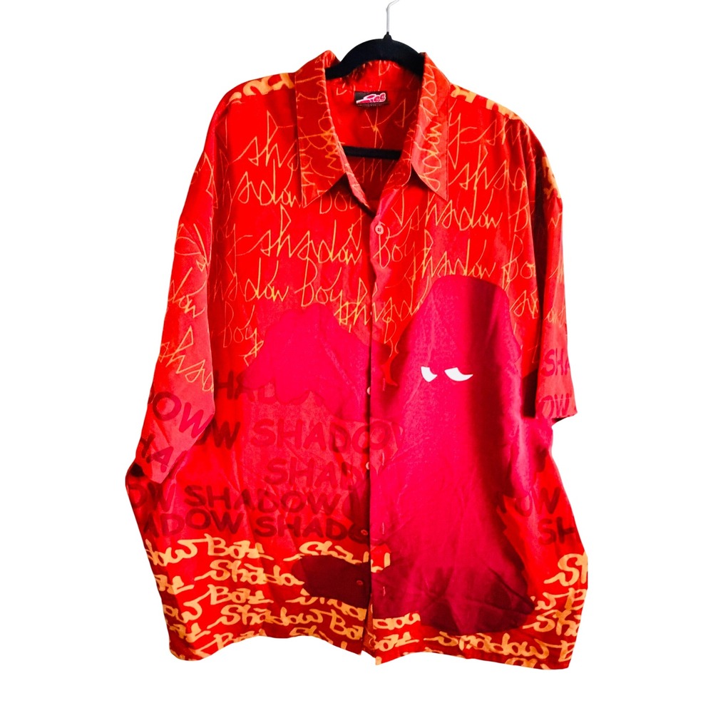 Vintage Y2K Diss Shadow Boy Hip Hop Bboy All Over Graphic Shirt Mens XXL Red